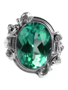 Vintage craft Ring Emerald Sterling silver 925 vrc100s